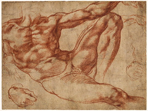 Getekend lichaam door de Italiaanse kunstenaar Michelangelo